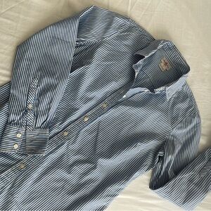 Jcrew Haberdashery Blue and White Casual Button Down Shirt